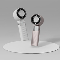 Blue Portable Turbo Handheld USB Rechargeable Fan with Digital Speed Display - High-Speed Cooling Fan for Outdoor Use thumbnail