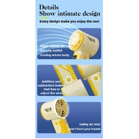 Yellow 100-Speed Mecha Handheld Fan | USB Rechargeable High-Speed Mini Fan | Powerful & Silent | Lightweight 150g with 6-8 Hour Battery Life thumbnail