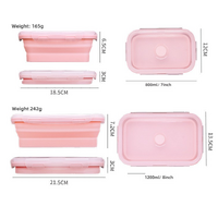 Blue Collapsible Silicone Bento Box Set - 4-Piece Food-Grade Microwave & Freezer Safe Lunch Box Set thumbnail