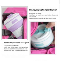 2 Pcs Blue Collapsible Silicone Coffee Cup - Portable, Food-Grade, Microwave & Freezer Safe Travel Mug(Combination pack of the same color) thumbnail