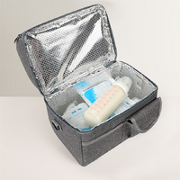 Grey Large Insulated Breast Milk Storage Bag, Dual Layer with Aluminum Foil Lining, Waterproof Oxford Fabric, Portable Handheld Food Container thumbnail