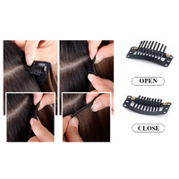 4 Pcs Set Dark Brown High-Quality Wavy Clip-In Hair Extensions Set - 50cm, 200g, Synthetic Fiber - Voluminous Beach Waves for Instant Hair Makeover thumbnail