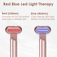Blue LED Facial Skincare Wand - Portable Eye Care Device, EMS Microcurrent & Red Light Therapy for Wrinkles, Dark Circles, and Puffiness Relief thumbnail