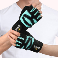 Size L Black And Blue Breathable Anti-Slip Gym Gloves for Workout and Weightlifting - Durable, Adjustable Fitness Gloves for Men and Women thumbnail