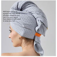 2 Pcs Grey Super Absorbent Waffle Weave Hair Towel, Multi-Functional Quick Drying Turban for Women, Soft & Fast Drying Head Wrap thumbnail