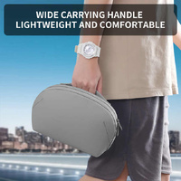 Blue Large Capacity Multi-functional PU Digital Storage Organizer Bag, Waterproof & Portable, for Cables, Chargers, and Accessories thumbnail