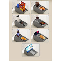 Grey Multi-Function Sofa Cup Holder Tray, Silicone Drink Organizer, Adjustable and Easy-to-Clean Sofa Armrest Storage Box for Drinks, Snacks, and Gadg thumbnail
