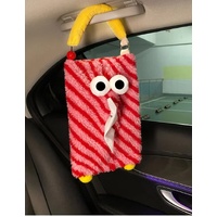 Pink Cartoon Monster Tissue Box, Plush Tissue Holder for Car or Home, Cute and Fun Design thumbnail