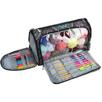 Geometric Patterns Multi-Functional Crochet Hook and Yarn Storage Bag – Convenient Carrying Case for Crochet, Knitting Tools, and Yarn, with Stylish P thumbnail