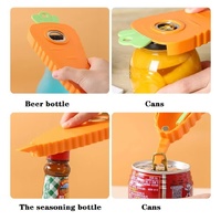 2 Pcs White Carrot-Shaped Multi-Function Bottle Opener - Versatile Kitchen Tool for Jars, Cans, and Bottles thumbnail