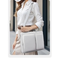 Grey 15.6-Inch Shockproof Laptop Bag with Compartments – Slim Design, Travel-Ready thumbnail