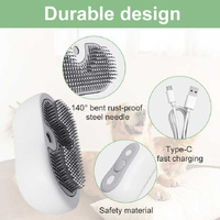 2 Pcs Yellow and White 3-in-1 Pet Grooming Steam Brush - Silent, Heated Brush for Fur Removal and Odor Elimination thumbnail
