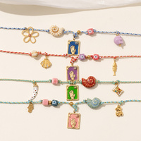 Blue Pendant Style Colorful Necklace for Women - Trendy Hand & Shell Jewelry Set thumbnail
