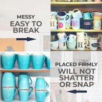 3 Pcs Black Adjustable Cup Holder for Mugs, Glasses, and Cups - Stackable, Space-Saving Design, 6.5cm Diameter thumbnail