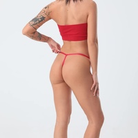 Size L Minimalist String Thong Underwear - 6-Pack in Black, White, Tango Red, Grey, Mint Green, and Violet thumbnail