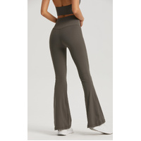 Dark Blue High-Waisted Lycra Yoga Bell-Bottom Pants for Women - Tummy Control & Butt Lifting thumbnail