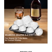 2 PCS Sphere & Square Ice Cube Tray (Gray) - Novelty Silicone Ice Maker for Whiskey Cocktails thumbnail