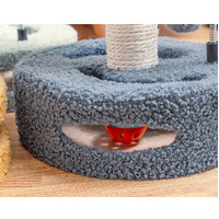 Green Bold Flower Cat Scratching Post - Interactive Plush & Sisal Cat Toy with Teaser Balls thumbnail