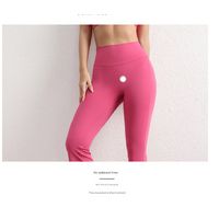 XL Brown High Waist Flare Yoga Pants - Women's Bootcut Leggings - Peach Lift, Quick Dry, Workout & Fitness Pants thumbnail