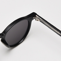 Tortoiseshell All Gray Tortoiseshell Feet Retro Round Polarized Sunglasses - Black Frame - Fashion UV Protection thumbnail