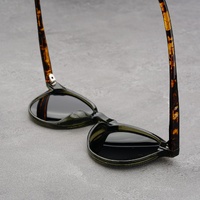 Green Frame With Gray Flakes 2 Pairs Round Frame Polarized Sunglasses - UV Protection thumbnail
