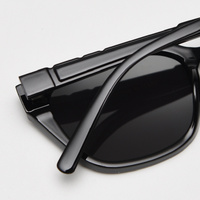 Ivory All Gray Retro Small Frame Sunglasses - Black - UV Protection thumbnail