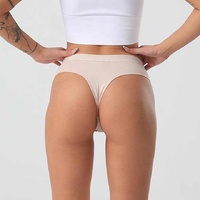 4 pcs Women's Sexy Low-Waist Cotton Thong Underwear, Size L thumbnail