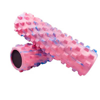 Pink Solid Yoga Foam Roller 45cm - Colorful Wolf Tooth Design Muscle Relaxation Massage Stick for Fitness and Sports thumbnail