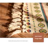 Handwoven Cotton Tassel Floor Rug for Bedroom or Living Room|Soft, Modern Geometric Design,60x90cm thumbnail