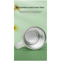 White Portable Automatic Mixing Coffee Cup - Stainless Steel Magnetic Stirrer(No handle) thumbnail