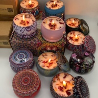 Small Scented Candle Set - 4 Soy Wax Candles, Travel Candle Set (Peony) thumbnail