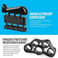 Black 5-Piece Hand Grip Strength Training Set – Adjustable Grip Exerciser, Silicone Grip Rings & Grip Ball thumbnail