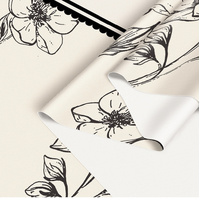 Style F Black And Off White Premium PVC Tablecloth - Oil & Water Resistant Table Cover for Dining Tables (120 x 180 cm) thumbnail