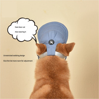 Size M Light Blue Adjustable Pet Baseball Cap for Cats and Dogs - Cute Sun Protection Hat for Outdoor Adventures thumbnail