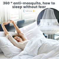 Black Hanging Princess Bed Canopy Mosquito Net - Dome Bedding for Dorm Rooms & Bedrooms (Fits 1.5m-1.8m Beds) thumbnail
