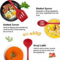 Black 10-Piece Premium Silicone Kitchen Utensil Set - Heat Resistant, Non-Stick Cookware thumbnail