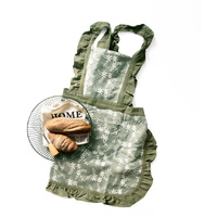 Yellow Ruffled Kitchen Apron with Floral Lace - Comfortable Baking & Crafting Apron thumbnail