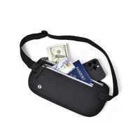 Black(Gray Zipper) Nylon Travel Waist Pack - Waterproof, RFID Blocking, Lightweight thumbnail