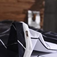 Black and White Cow Pattern 3-Piece Polyester Duvet Cover Set with 2 Pcs Pillowcases - Elegant Bedding, Machine Washable, 173x230cm Duvet + 51x76cm Pi thumbnail