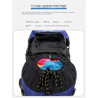 Blue High-Capacity Nylon Hiking Backpack - Durable, Multi-Functional Outdoor Travel Pack thumbnail