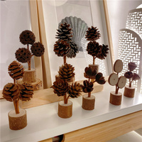 Brown Charming Wooden Disc Desktop Decoration - Rustic 8-10cm Wood Craft for Home Elegance thumbnail
