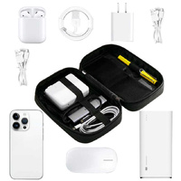 Dark Purple Premium PU Leather Multi-Functional Travel Cable Organizer - Waterproof Digital Storage Pouch thumbnail