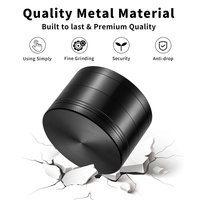 Grey Premium 4-Layer Zinc Alloy Herb Grinder - Magnetic Lid & Fine Grinding, 63mm, 162g thumbnail