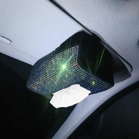 Red Diamond Bling Rhinestone Car Tissue Box Holder - Applies to Visor & Seat Back thumbnail