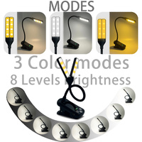 White Rechargeable Dual-Head Clip-On Book Light - Touch Control Reading Lamp with Eye Protection thumbnail