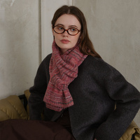 Borwn Vintage Wool-Blend Knit Scarf - Warm and Stylish for Men and Women thumbnail