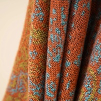 Orange Ethnic Boho Shawl for Women - Stylish Split Cape for Travel and Cooling Rooms thumbnail
