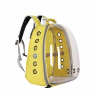 Purple Stylish Transparent PVC Pet Carrier Backpack - Large Capacity, Multi-Use for Birds & Cats(Including Wooden Stick) thumbnail