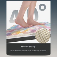 Colorful Wavy Lines Pattern  PVC Non-Slip Bath Mat 50x80cm - Shower Drain Hole Design, Soft & Quick-Dry Bathroom Rug thumbnail