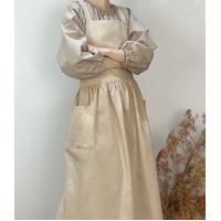 Grey Cotton Waterproof Artisan Apron - 100x85cm, Stylish Cross-Back Design, Ideal for Kitchen & Floral Work thumbnail